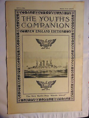 #ad The Youth#x27;s Companion Magazine May 5 1904 Battle Ship Rhode Island $12.00