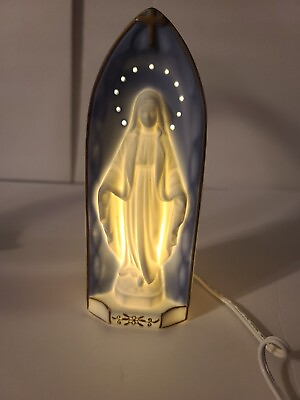 #ad Vintage Mother Mary Madonna Light Grotto Shrine Lamp Sanmyro Japan 8quot; tall $59.99