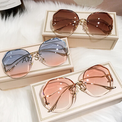 #ad Ladies Women Designer Polarized Sunglasses Driving Eyewear UV400 Lens Rimless ↷ $4.54