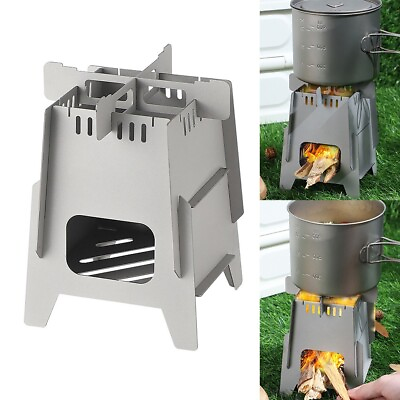 #ad Portable Stainless Steel Camping Wood Stove Foldable Structure Outdoor $36.41
