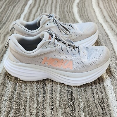 #ad Hoka One One Womens Bondi 8 1127952 HMLR Gray Running Shoes Sneakers Size 11 B $70.00