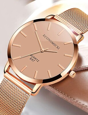 #ad Ladies Women Quartz Wrist Watch Watches with Mesh Strap... Rose Gold Gift UK GBP 8.99