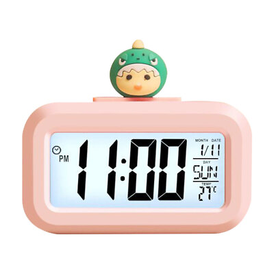 #ad Kids Alarm Clock Cute Cartoon LED Digital Desk Alarm Clock Date Day Temperature $11.65