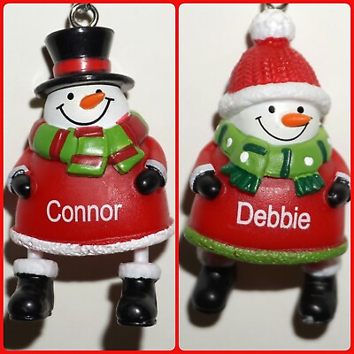 #ad Jolly Jingles Snowman Christmas Ornament Ganz Personalized Choose Name New $8.00
