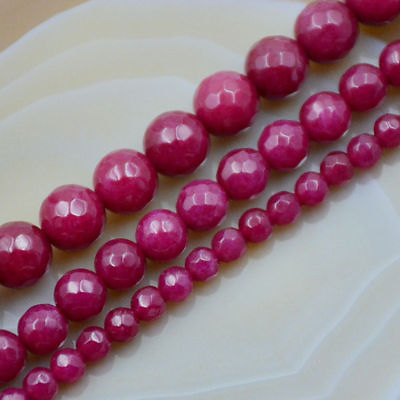 #ad Natural 6 8 10mm Faceted Rose Ruby Round Gemstone Loose Beads 15quot; $2.69
