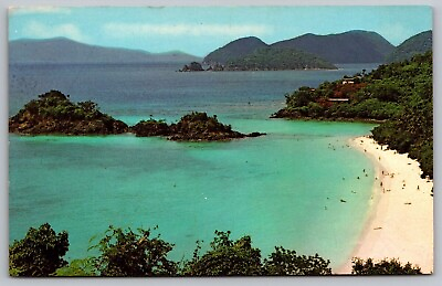 #ad St John Virgin Islands National Park Trunk Bay Coastal Landscape Chrome Postcard $7.99