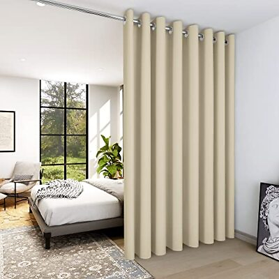 #ad Wide Witdh Curtains for Office 15ft Wide x 9ft Tall 1 Panel Beige Room $114.52
