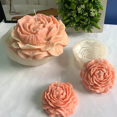 #ad Peony Candle Silicone Mold 3D Plant Floral Aromatherapy Plaster Resin Making $37.58