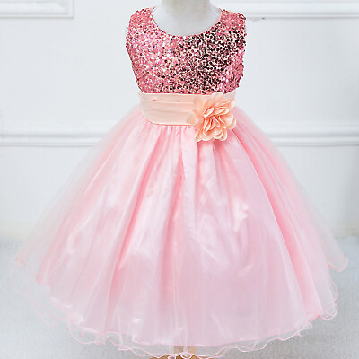 #ad Kids Toddler Baby Girls Spring Summer Print Sleeveless Princess Dress Party $20.71