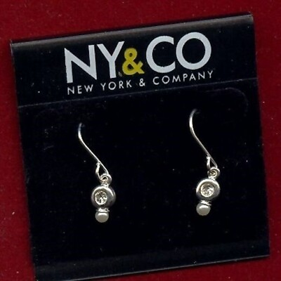 #ad PAIR quot;NY amp; COquot; SILVER RHINESTONE PEARL DANGLE EARRING S745 $2.24