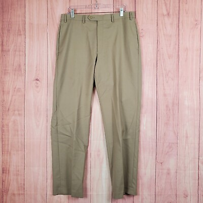 #ad Lauren Ralph Lauren Wool Trousers Pants Sz 35 35x30 Khaki Pleated $24.97