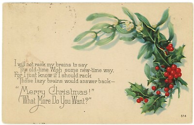 #ad Merry Christmas What More Do You Want? Christmas Berries Postcard $29.99