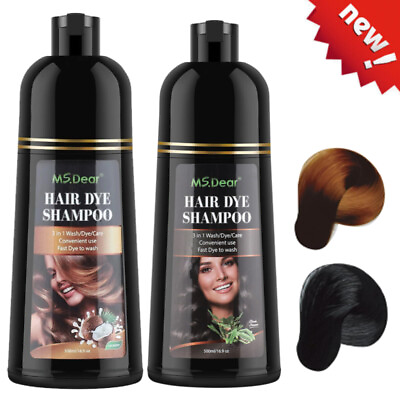 #ad Instant Black Hair Dye Shampoo 3 In 1 For Gray Hair Coverage For Women amp; Men $19.95