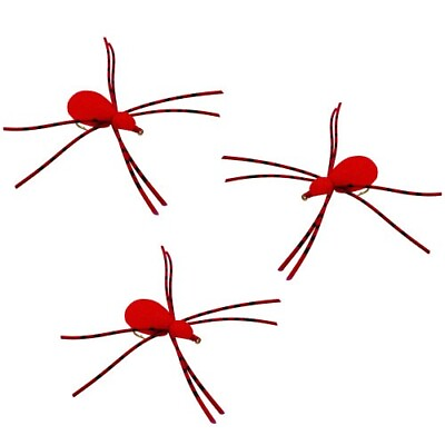 #ad 3 Foam Spider Flies Red #16 Fly Fishing Set for Bluegill Trout Panfish $6.99