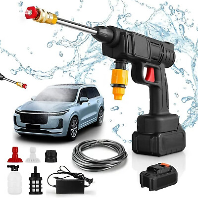 #ad Cordless Electric High Pressure Water Spray Gun Car Washer Cleaner Tool Portable $30.59