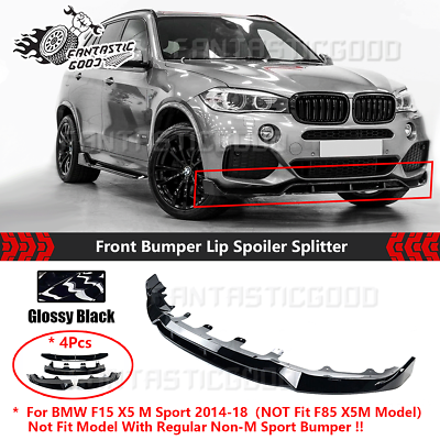 #ad For BMW F15 X5 M Sport 14 18 Glossy Black Double Deck Front Bumper Lip Splitter $109.99