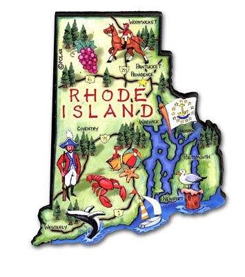 #ad Rhode Island Artwood State Magnet Souvenir by Classic Magnets $8.99