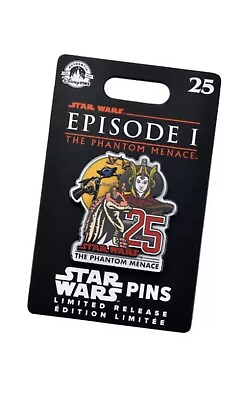 #ad Disney Parks 2024 Star Wars Phantom Menace 25th Anniversary Padme Jar Jar Pin $28.99