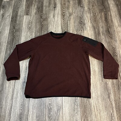 #ad Unbranded Burgundy Black Sweater Size M L Very Good Condition Arm Pocket $14.50