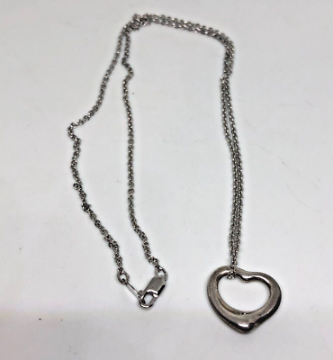 #ad Tiffany amp; Co. Sterling Silver Peretti Open Heart Pendant $89.99