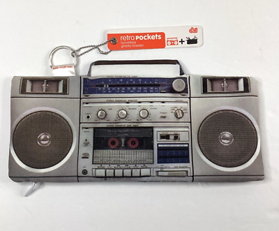 #ad Retro Pockets Stereo Boombox Pencil Case Ghetto Blaster $9.99