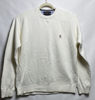 #ad Tommy Hilfiger Mens Knit Ivory Sweater Classic Men#x27;s XL $18.62