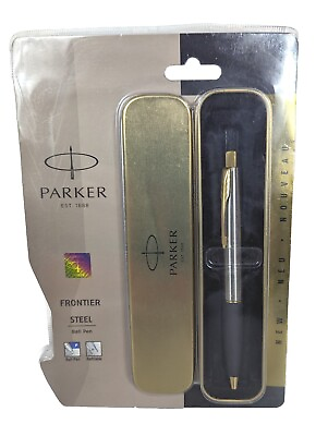 #ad Parker Frontier Gold GT Roller Ball Pen RB Rollerball Trim w Refills New in Box $24.45