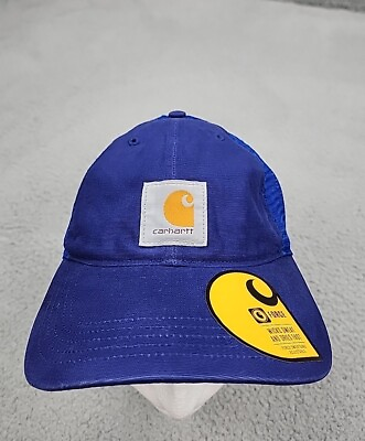 #ad CARHARTT Force Hat Cap Blue Adult Canvas Mesh Snapback Moisture Wick NWT AH0286 $12.79
