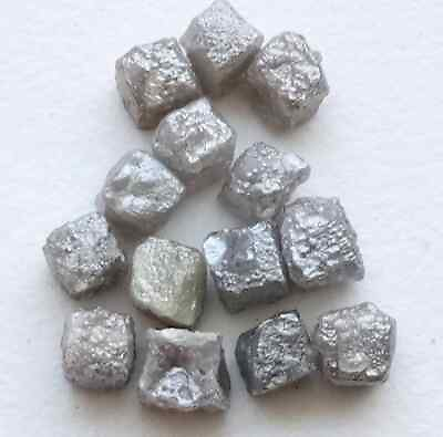 #ad 4.5 5mm Grey Rough Diamond Perfect Cube Uncut Diamonds 2Pcs To 4Pcs Option $87.37