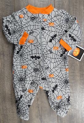 #ad Baby Boy Clothes New Halloween Newborn Spider Footed Outfit $17.99