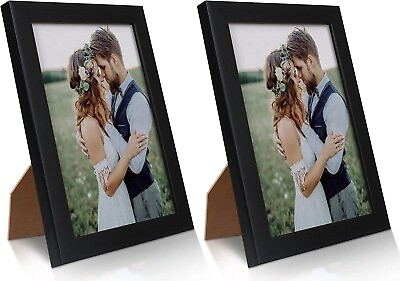 #ad 2 Pack 4x6 Picture Frame Black Picture Frame for Wall and Tabletop Display $9.99