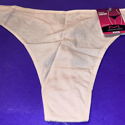 #ad NEW MAIDENFORM LIGHT PINK COTTON COMFORT THONG PANTIES SIZE 2XL $13 $9.20