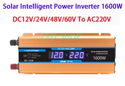 #ad New DC12 24 48 60V To AC220V CARMEAR AER 1600W Solar Intelligent Power Inverter $91.84