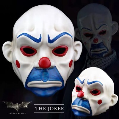 #ad The Dark Knight Batman Joker Clown Cosplay Bank Robber Resin Mask Clownish Props $43.36