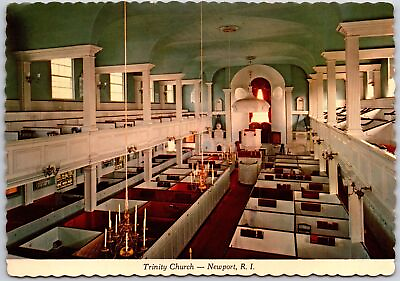 #ad Trinity Church Newport Rhode Island RI Corner Church And Spring Street Postcard $8.99