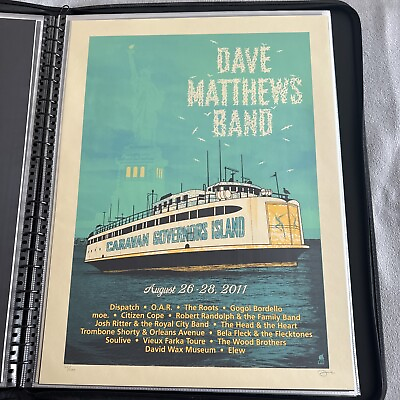 #ad Dave Matthews Band Poster 8 26 28 11 Governors Island NY Caravan #25 1050 $200.00
