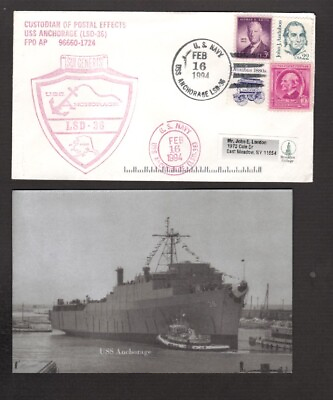 #ad U.S.S. Anchorage LSD 36 Naval Ship#x27;s Cover Feb 16 1994 $4.99
