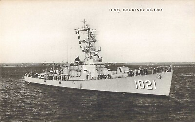 #ad Newport Rhode Island USS Courtney DE 1021 Official US Navy Vintage Postcard $6.39