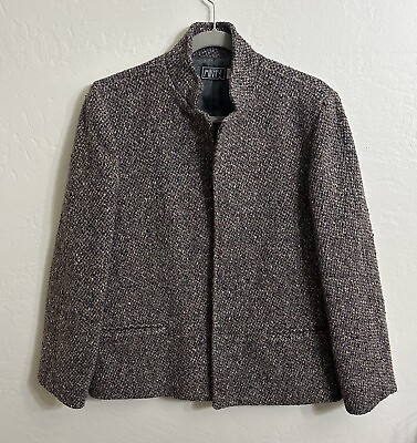 #ad VTG MIKABE Boutique High Fashion Tweed Wool Blend Women’s Blazer Jacket Size 12 $16.95