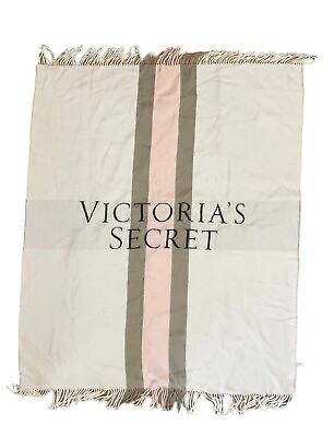 #ad Victoria#x27;s Secret Secret Soft Script Logo Throw Blanket Multicolor Super Soft $24.99