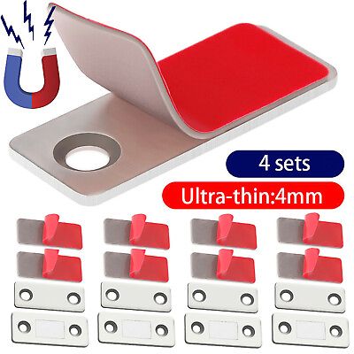 #ad 4 Packs Strong Magnetic Door Catch Closer Cabinet Latch Cupboard Drawer Closures $5.94