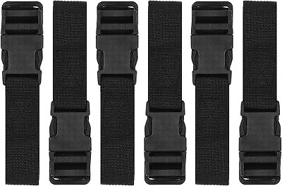 #ad Luggage Nylon Straps with Quick Release Buckle Utility Straps for Travel Black $18.91