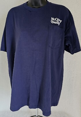 #ad Jerzees VINTAGE Shirt Size XL 46 48 Mens Blue White McCrory Quality $66.49