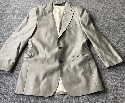 #ad Zara Man Blazer Mens 38 Silver Silk Wool Sport Coat Jacket Preppy Office Career $29.99