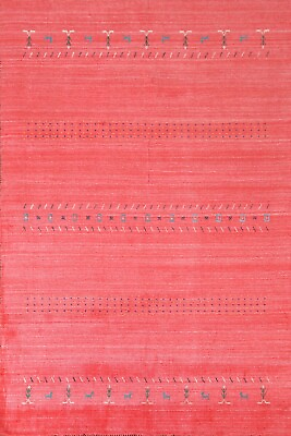 #ad Pink Gabbeh Rug 7#x27; 7#x27;#x27; X 5#x27; 4#x27;#x27; Hand Knotted Oriental Wool Living Room Carpet $243.00