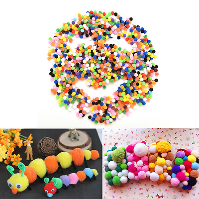 #ad 1000 Pcs DIY Mixed Color Mini Soft Fluffy Pom Poms Pompoms Ball 10mm hz $4.51