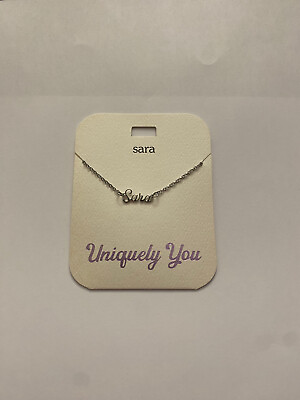 #ad NWT Sara Personalized Name Silver Pendant 16 20quot; Necklace Uniquely You $5.99