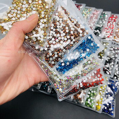 #ad 1440pcs SS16 4mm Crystals Glass Rhinestones Flatback Gems for Nails Decoration $4.96