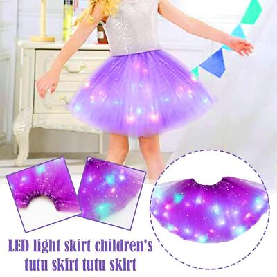 #ad LED Glowing Light Tutu Skirts Fairy Costume Kid Light Up Skirt Party Cosplay U $3.28