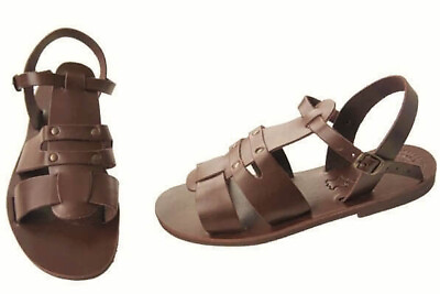 #ad Ancient Greek Leather Sandals Women#x27;s Style Handmade Gladiator Roman Flat Boho $81.00